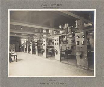 (FRANCE--WORLD WAR I) An album entitled Usine [Factory] André Citroën, with 59 photographs of the munitions plant and its employees.